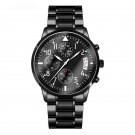 Men Wrist Watches black Waterproof Stainless Steel Pilot Chronograph Date Diver