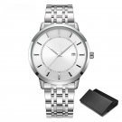 Top Luxury Fashion Mens Watches silver Original Design Quartz Gifts Clock