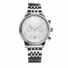 Fashion Sale Luminous Mens White Dial Steel Watch Waterproof Luxury Calendar