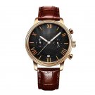 Fashion Sale Luminous Mens Black Dial Leather Watch Waterproof Luxury Calendar