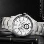 Full 316L Stainless Steel Mens Silver Watches Geneva Design Waterproof 100 M Calender