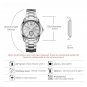 Full 316L Stainless Steel Mens Silver Watches Geneva Design Waterproof 100 M Calender