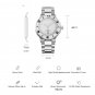 5 ATM Waterproof Mens Wristwatches Silver Miyota Quartz Movement Full Stainless Steel