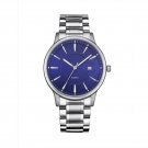 TOP Quality Business Men Blue Watches Full Stainless Steel Quartz Clock Calendar