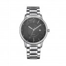 TOP Quality Business Men Black Watches Full Stainless Steel Quartz Clock Calendar