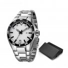 Brand Luxury Mens Watch silverG01 Business 47mm Dial Stainless Steel Strap Calendar