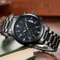 Pilot Mens Wrist Watch Chronograph Waterproof Stainless Steel Diver Geneva Quartz 11S9639G01