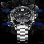 Mens Watches silverwhite Dual Display Analog Digital LED Waterproof 316 Steel Chronograph