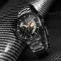 Luxury Business Mens Black Watch Unique Design Calender Chronograph Quartz Clock