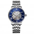 Mens Blue Watches Mechanical Tourbillon Stainless Steel Strap Luxury Automatic