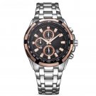 Mens Quartz Waterproof blackgold Watch 44mm Dial Plate Calendar Date Chronograph