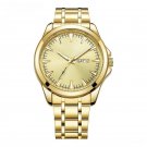 Mens Watches golden Waterproof Luxury Chronograph Quartz Stainless Steel Clock