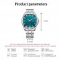 Mens Watches blue Waterproof Luxury Chronograph Quartz Stainless Steel Clock