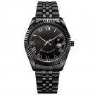 Iced Out Watch For Men Luxury Casual Black Full Diamond Quartz Calender Clock