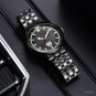 New Design Mens Watches black Quartz Original Calendar Week Display Stainless Steel