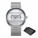 Fashion Luxury Mens Wrist Watch Silver Waterproof Military Army Stainless Steel