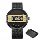 Fashion Luxury Mens Wrist Watch Black Gold Waterproof Military Army Stainless Steel