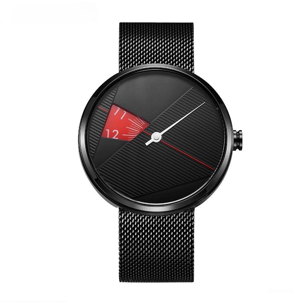 Men Watches 44mm Dial Plate Mesh Strap Stainless Steel Single Needle Quartz 11S9801G01