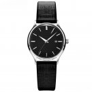 Women Black Watches Stainless Steel Leather High Quality Waterproof Casual Clock
