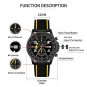 Creative Design Airplane Chronograph Mens Original Yellow Watches Geneva Calender