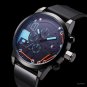 Men Watch Blue Sport Chronograph Silicone Waterproof Fashion Casual Quartz