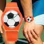 Creative Football Design Original Mens Watches orange Quartz Support Fans Clock