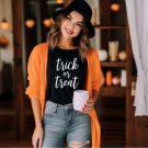 Trick or Treat Modern Script Womens Halloween T-Shirt