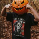 Life Is Grim Funny Grim Reaper Punny Halloween T-Shirt