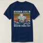 Bourbon Goes In Wisdom Comes Out 1970s Retro Tshirt