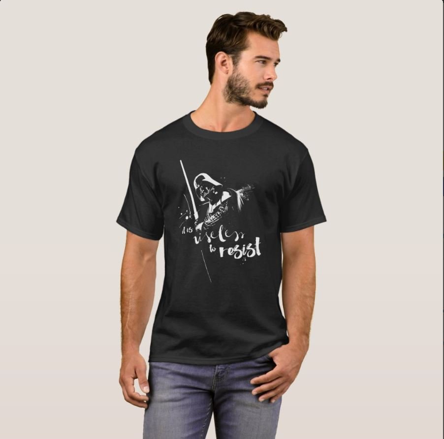 Painted Darth Vader It Is Useless To Resist T-Shirt