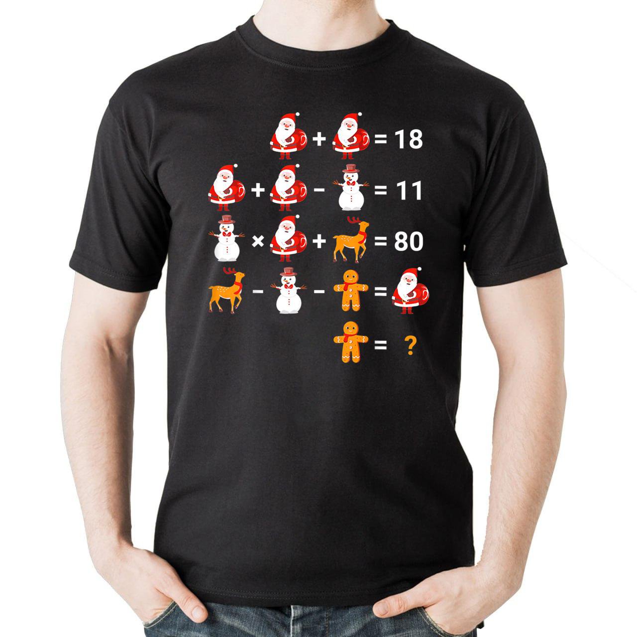 Mathematical Equations Quiz Funny Math Teacher Christmas T-Shirt