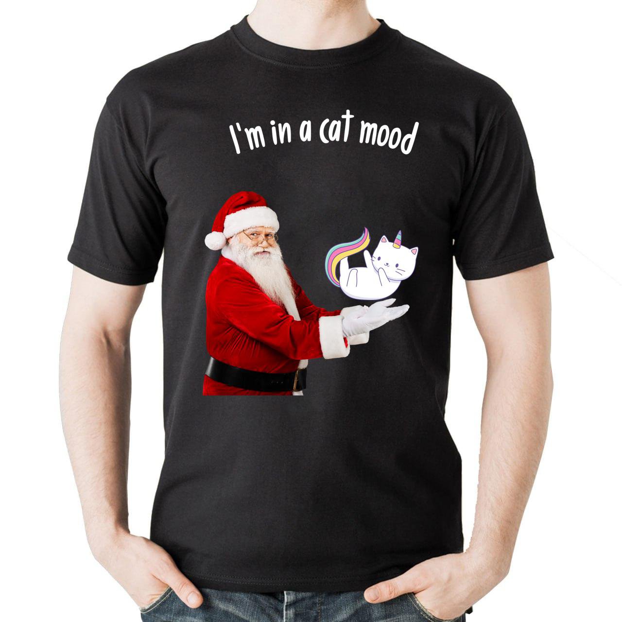 I am in a cat mood Merry Chrismas Santa Claus  T-Shirt