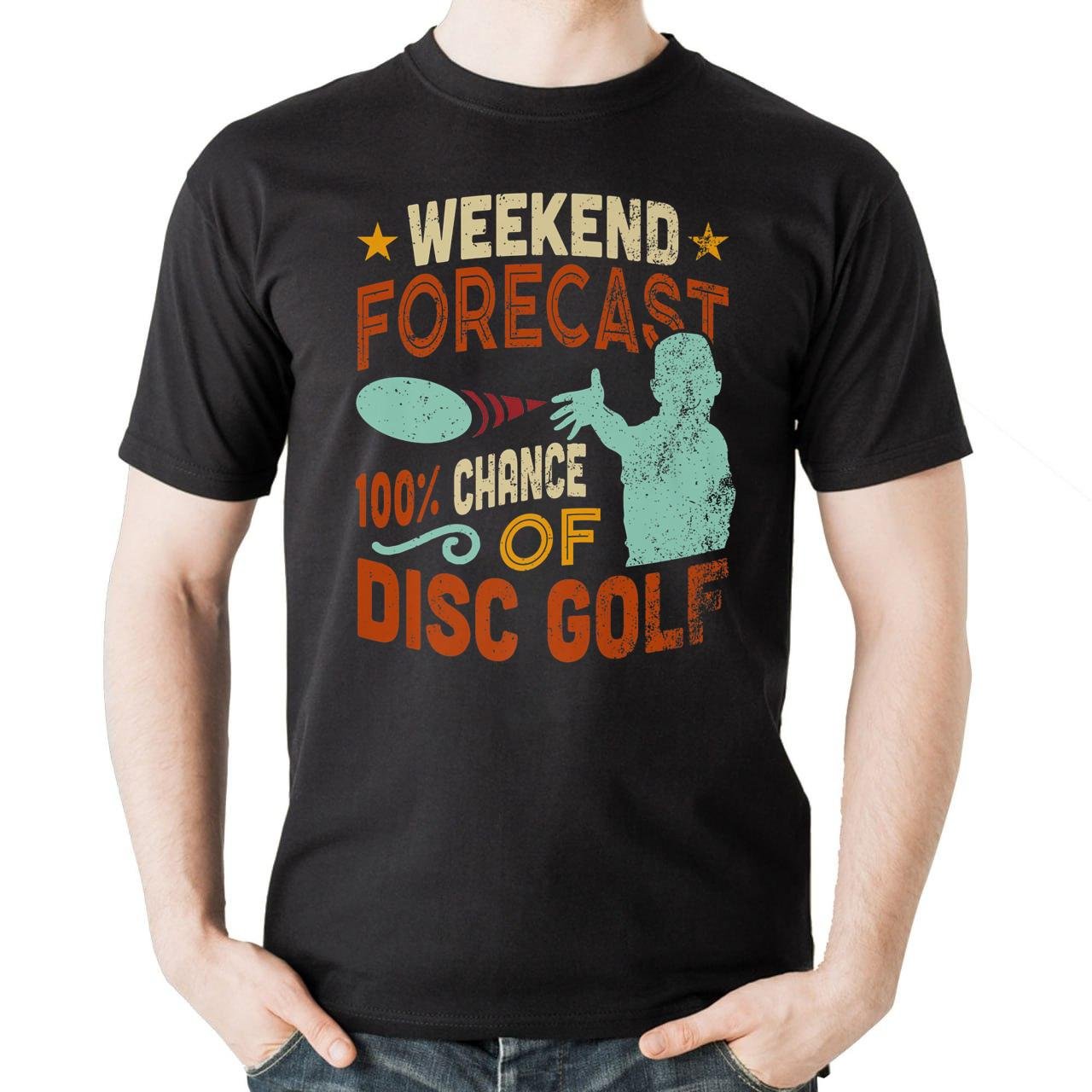 Funny Disc Golf Weekend Forecast - Frisbee disc Premium T-Shirt