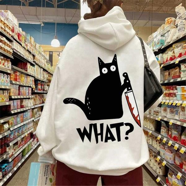Cat What Sweater Gifts, Funny Black Cat Sweatshirt, Funny Cat Gift, Cat Lover Shirt, Murderous Cat T