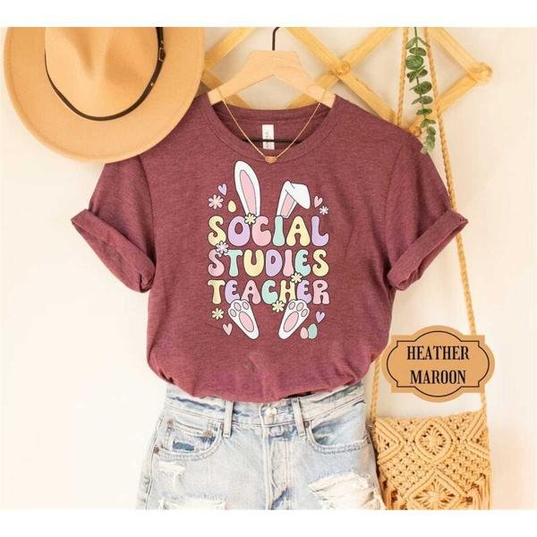 Personalized Bunny Teacher Shirt,Teacher Easter Gift,Custom Teacher Shirt, Teacher Easter Shirt