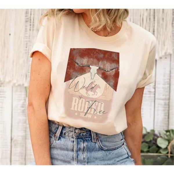 Vintage Inspired Tee Shirt, Western American Rodeo Shirt, Western Graphic Tee, Retro Tee Shirt, Garm