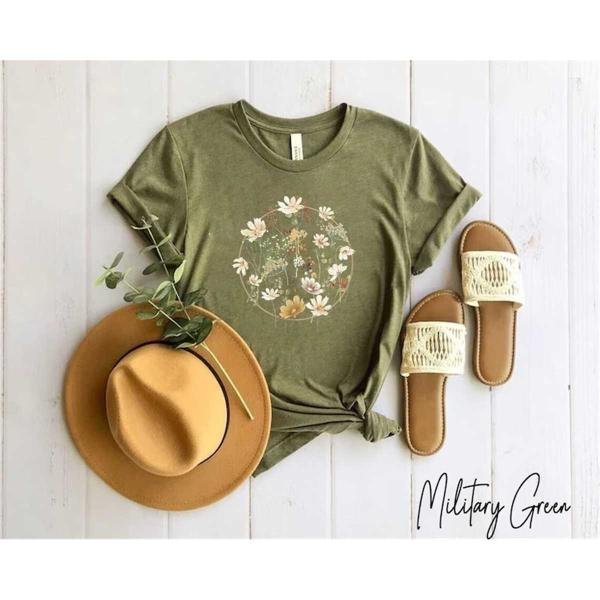 Flower Shirt Gift For Her Flower Shirt Aesthetic Floral Graphic Tee Floral Shirt Flower T-shirt Wild