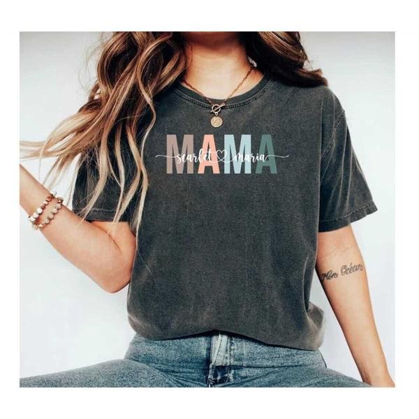 Mom Shirt With Names, Custom Mama Shirt, Personalized Mama T-shirt, Mother's Day Shirt, Mama With Ch