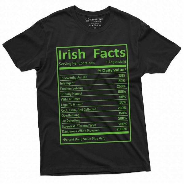 Men S Irish Facts T Shirt St Patrick S Day Ireland Flag T-Shirt