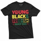 Young Black And Free Ish Juneteenth Mens Unisex Womens Tee T-Shirt