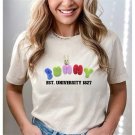 Colorful Letter Shirt, Bunny Est. University 1837 Easter Shirt, Balloon Bunny Shirt, Happy Easter Ou
