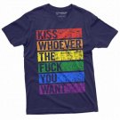 Lgbtq Gay Lesbian Pride Month T Shirt Kiss Whoever You T-Shirt