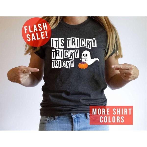 Pumpkin Season Apparel, It's Tricky Boo Ghost Happy Halloween T-shirt, Spooky Vibes Clothing, Pumpki