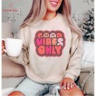 Smile Face Emoji Hoodie, Boho Style Good Vibes Only Sweatshirt, Cute Mental Health Crewneck, Positiv