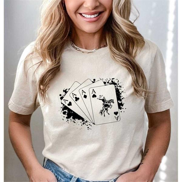 Playing Cards Ace Cowboy Shirt Gambling Rodeo Shirt Western Poker Cards Shirt Poker Rodeo Gift Howdy