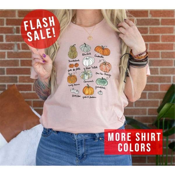 Cute Pumpkin Types Pumpkin Season T-Shirt Pumpkin Harvest Clothing Pumpkin Patch Day Mom Gift Autumn