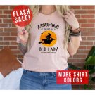 Witch Broom Gift, Assuming I Am Just An Old Lady Was Your First Mistake Witch Quotes T-shirt, Witchy