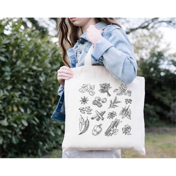 Aesthetic Grocery Bag, Trendy Vegetables Tote Bag, Green Life Tote Bag, Vegan Lifestyle Tote Bag, He