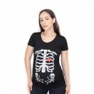 Maternity Twins T Shirt Skeleton Halloween Twin Babies Shirt For T-Shirt