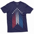 Men S 4th Of July Jet Flyover Usa Flag Tee T-Shirt